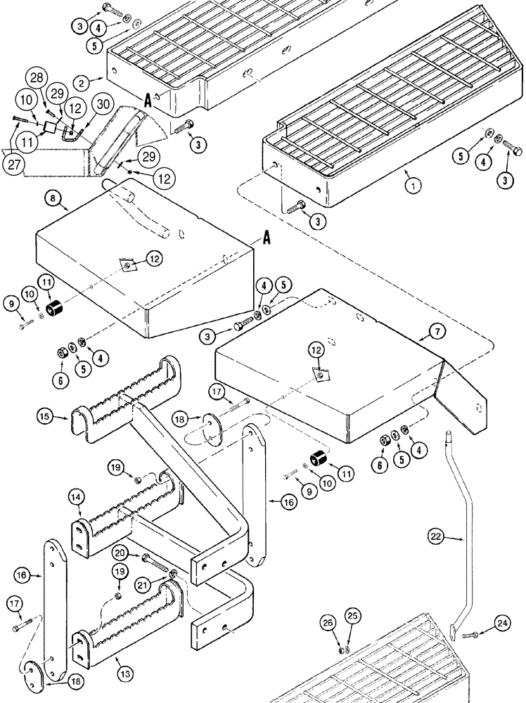 Схема запчастей Case 821C - (09-33) - FENDERS, REAR STEPS (09) - CHASSIS