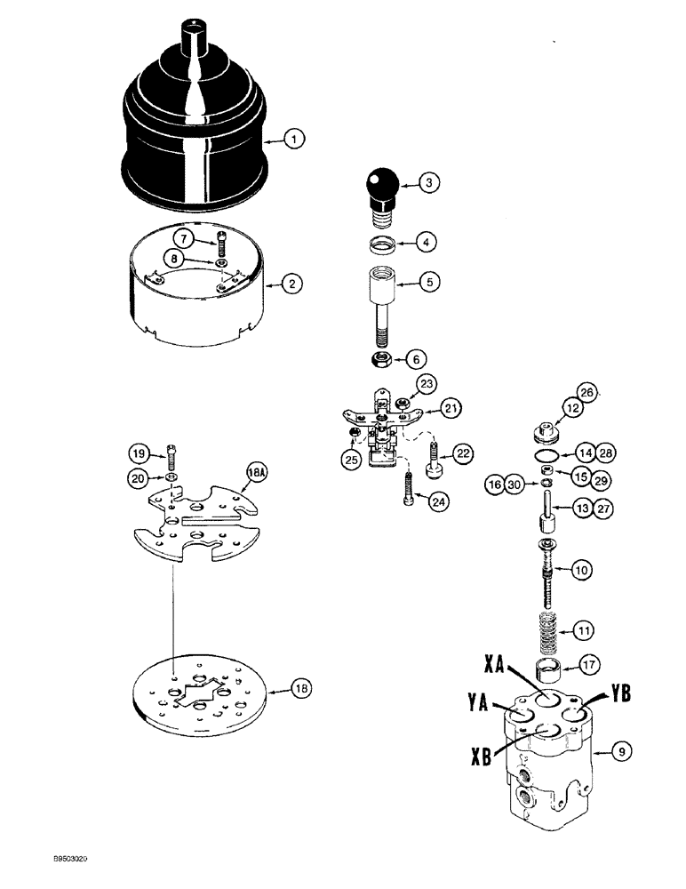 Схема запчастей Case 821B - (8-80) - AUXILIARY REMOTE CONTROL VALVE - 117919A1 (08) - HYDRAULICS
