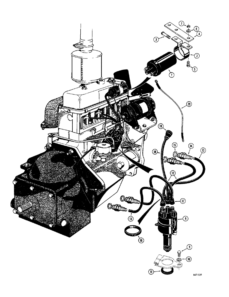 Схема запчастей Case 310G - (074) - COIL, DISTRIBUTOR AND RELALTED PARTS (06) - ELECTRICAL SYSTEMS