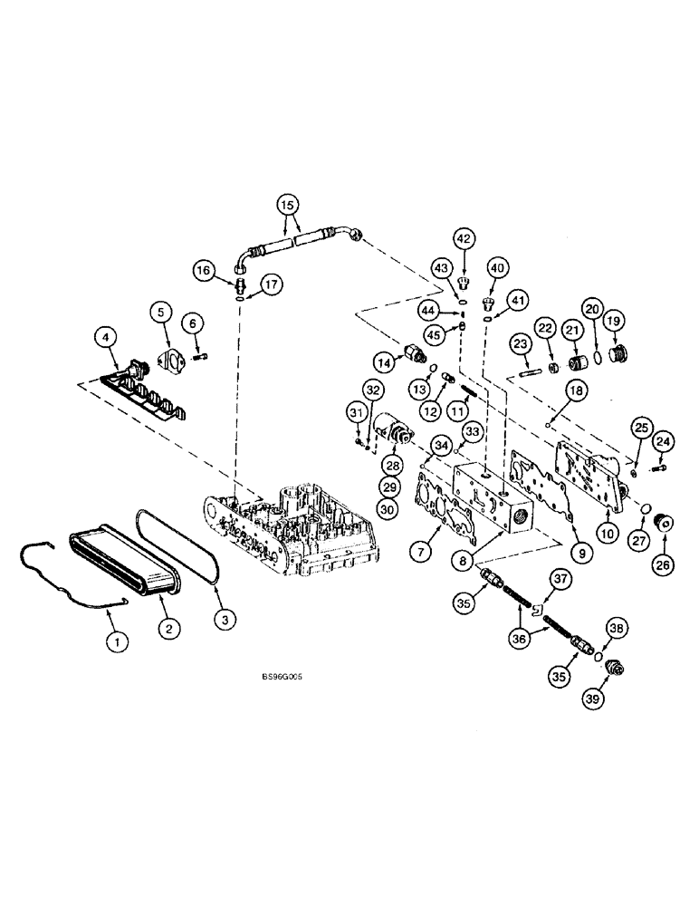 Схема запчастей Case 821B - (6-37A) - TRANSMISSION ASSEMBLY, CONTROL VALVE - 241954A1 TRANSMISSION, P.I.N. JEE0052701 & AFTER (06) - POWER TRAIN