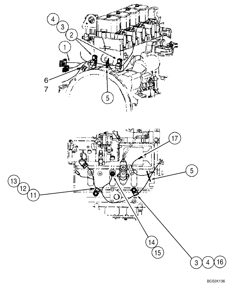 Схема запчастей Case 750K - (04-09) - HARNESS, ENGINE (LEFT-HAND SIDE AND REAR) (Nov 14 2008 12:39PM) (04) - ELECTRICAL SYSTEMS