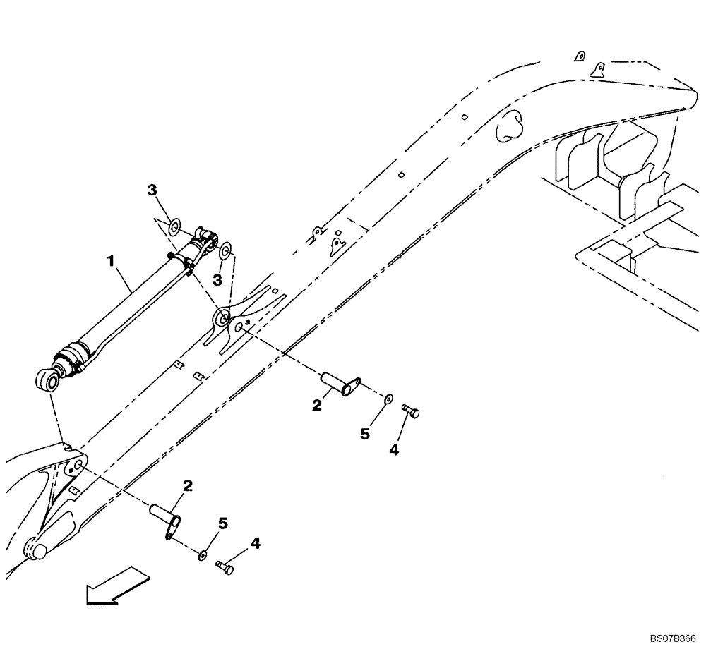 Схема запчастей Case CX240BLR - (09-41) - ARM CYLINDER - MOUNTING (09) - CHASSIS/ATTACHMENTS