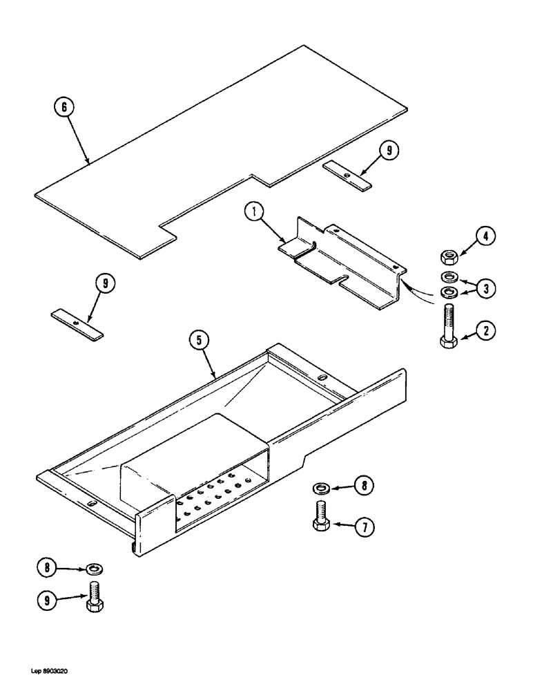 Схема запчастей Case 1088 - (9D-10) - TURNTABLE LOWER ACCESS COVER (09) - CHASSIS/ATTACHMENTS