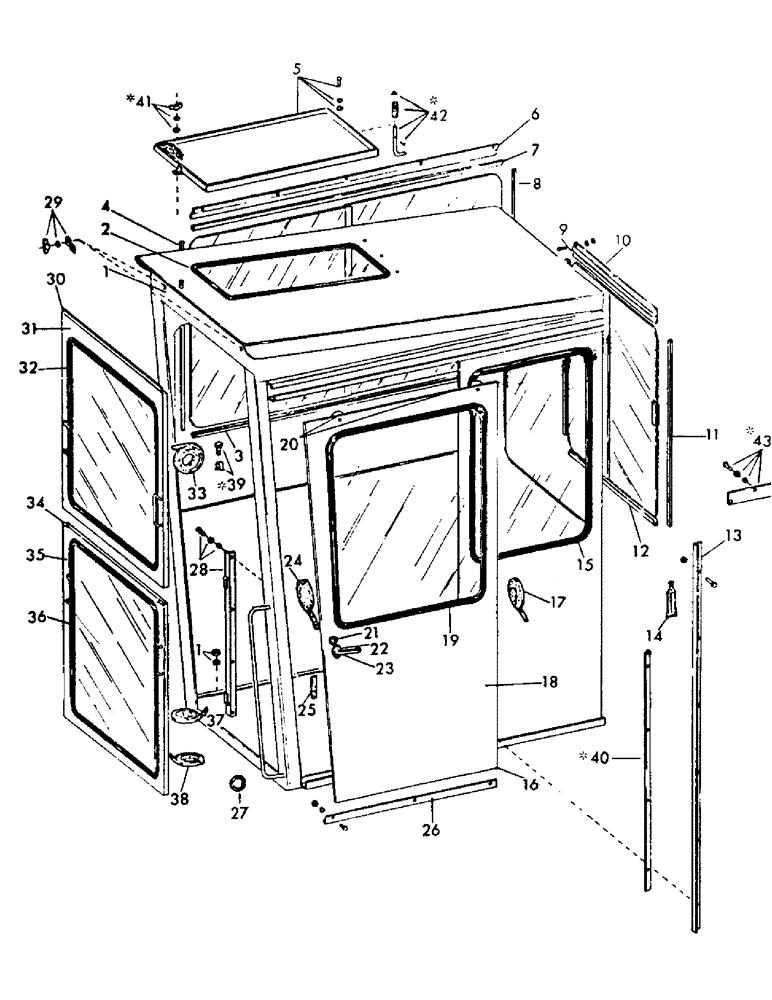 Схема запчастей Case 30YC - (028) - CAB AND CANOPY GROUP (05) - UPPERSTRUCTURE CHASSIS