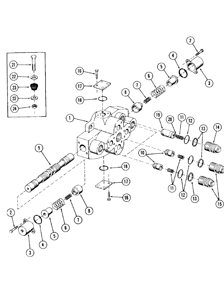 Схема запчастей Case 120 - (273) - FAST HOIST MAIN CONTROL VALVE (35) - HYDRAULIC SYSTEMS