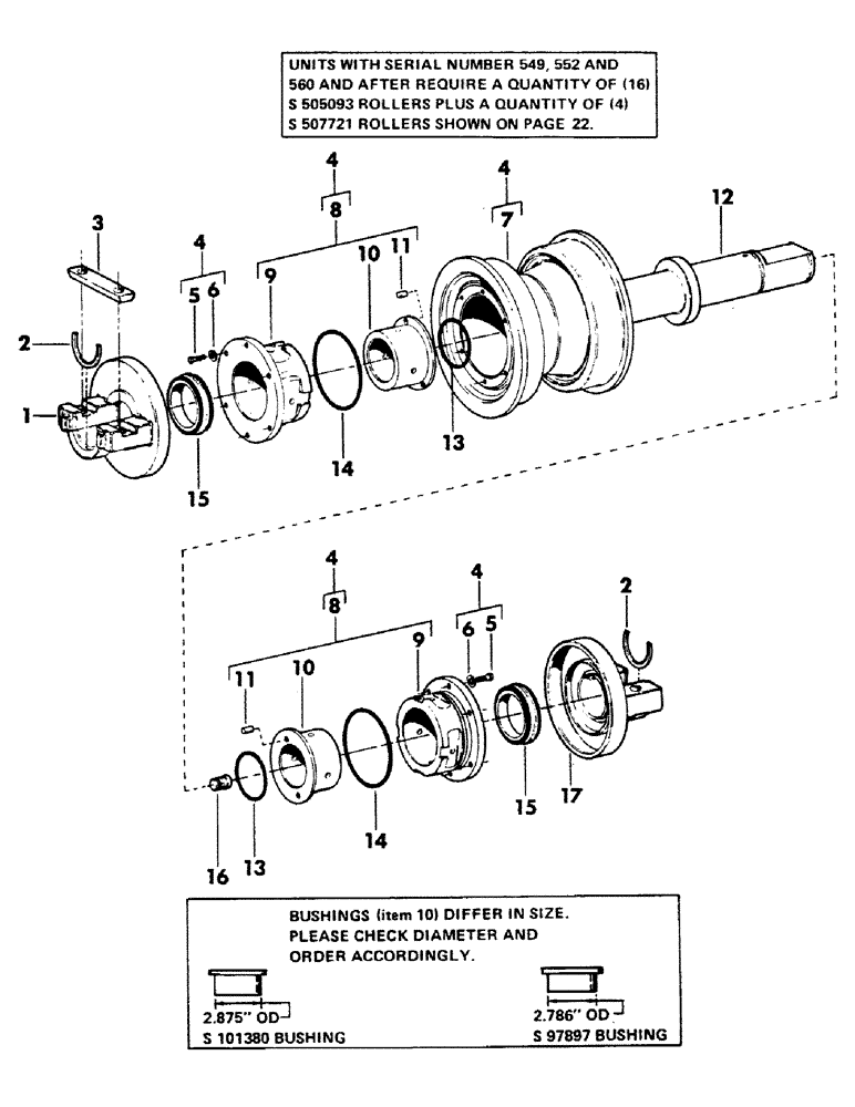 Схема запчастей Case 40BLC - (014) - SINGLE FLANGE TRACK ROLLER (04) - UNDERCARRIAGE