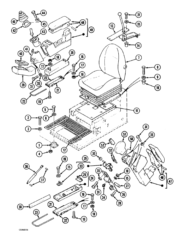 Схема запчастей Case 688BCK - (9D-14) - OPERATORS COMPARTMENT, 688B CK (120301-120340) (05.1) - UPPERSTRUCTURE CHASSIS/ATTACHMENTS