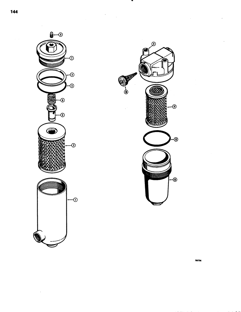 Схема запчастей Case 1150C - (144) - OIL FILTERS, G102705 TRANSMISSION OIL FILTER (06) - POWER TRAIN