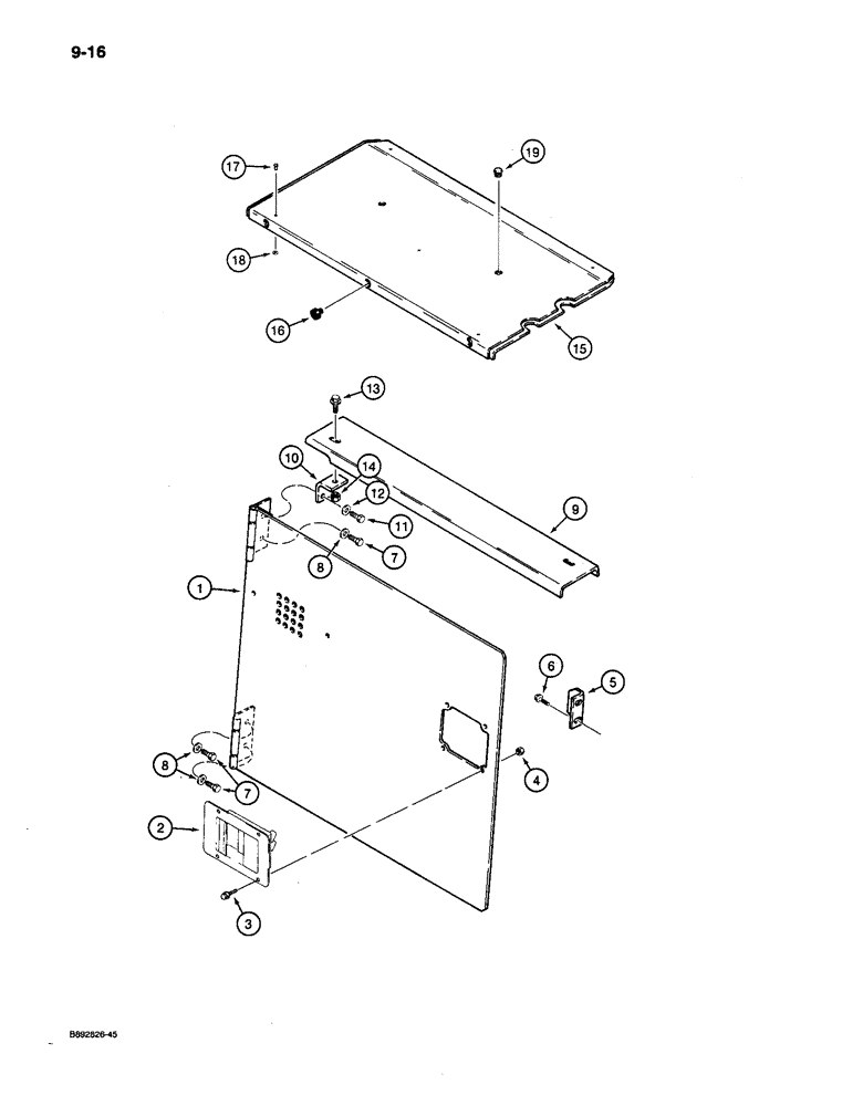 Схема запчастей Case 650 - (9-16) - COVERS, REAR AND BATTERY COMPARTMENT (09) - CHASSIS/ATTACHMENTS