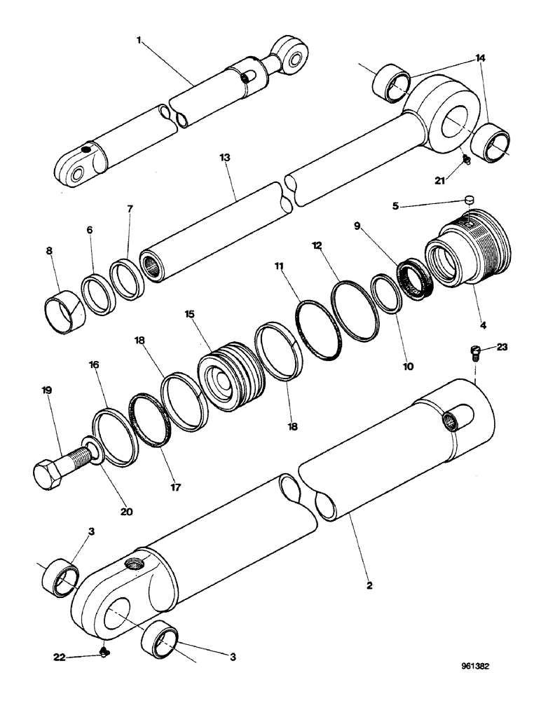 Схема запчастей Case 580G - (332) - BACKHOE - BUCKET CYLINDER (08) - HYDRAULICS
