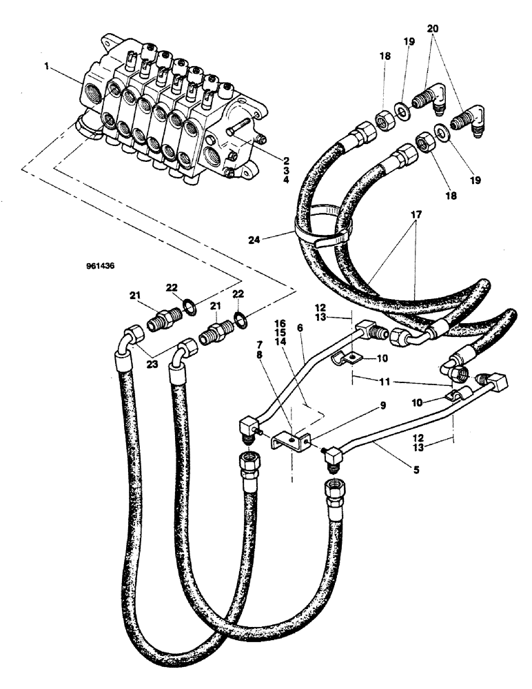 Схема запчастей Case 580G - (263A) - SIDESHIFT BACKHOE - EXTENDABLE DIPPER HYDRAULIC CIRCUIT (SEE FIGURE 264) STARTING FROM NO. 3.948.950 (08) - HYDRAULICS