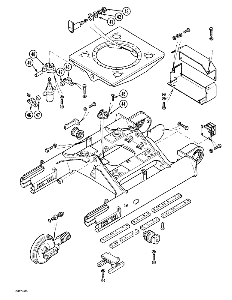 Схема запчастей Case 888 - (5-10) - TURNTABLE LEVELER TRACK FRAME AND UNDERCARRIAGE, P.I.N. 106803 AND AFTER (CONT) (11) - TRACKS/STEERING