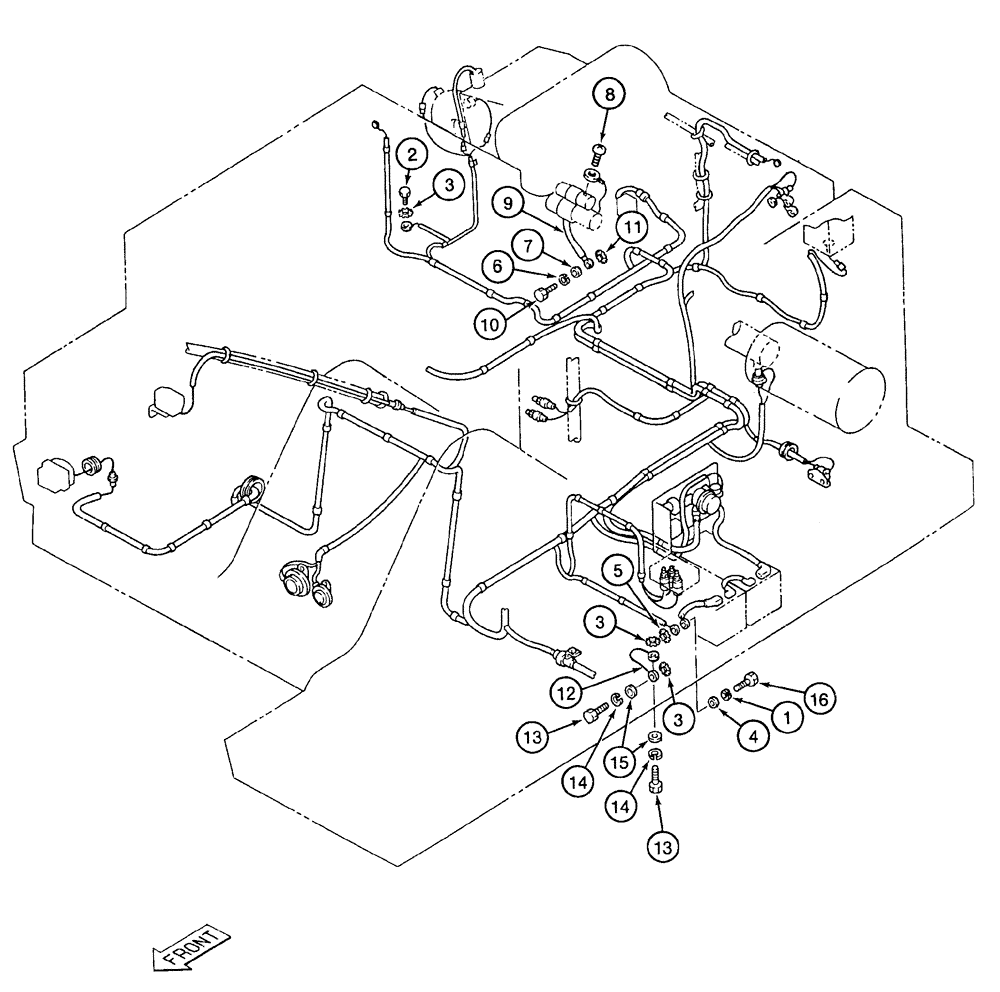 Схема запчастей Case 9050B - (4-12) - GROUND CABLES (04) - ELECTRICAL SYSTEMS
