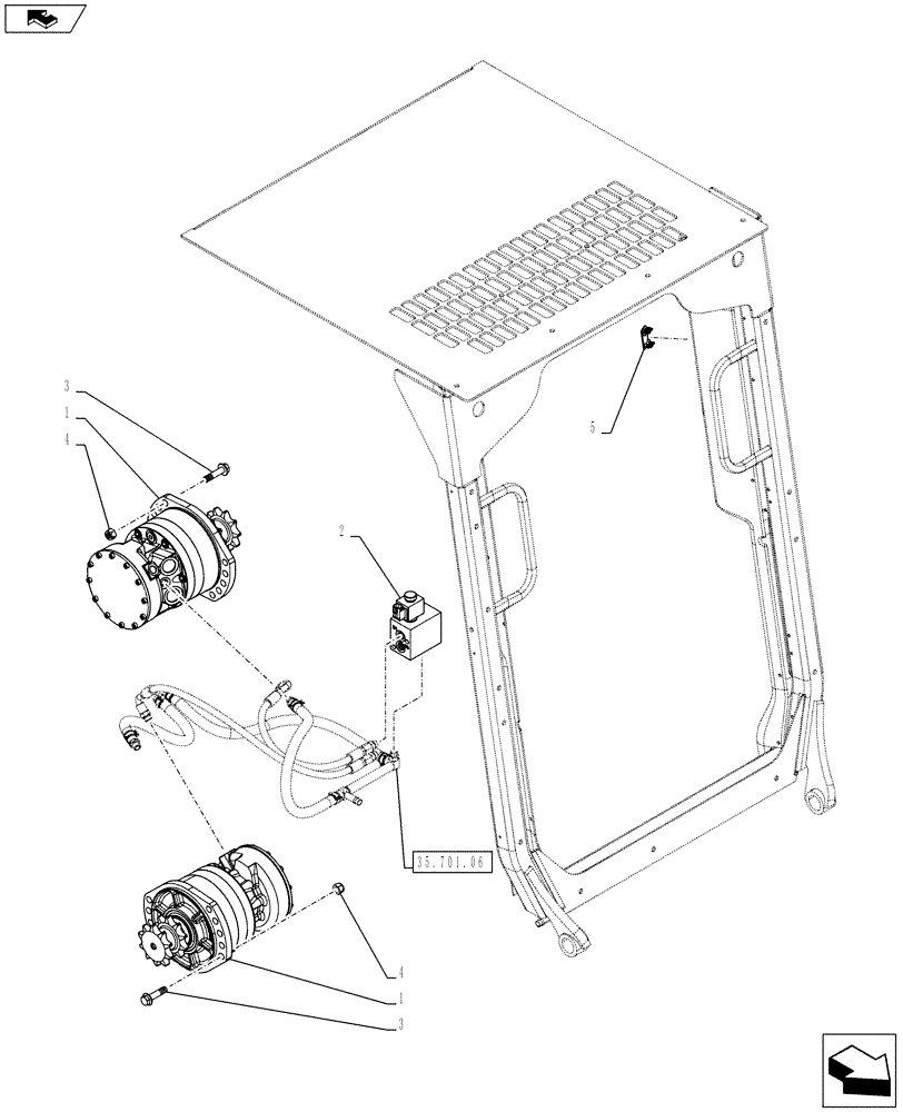 Схема запчастей Case SR150 - (35.353.AC[01]) - TRAVEL SPEED 1SPD (SR130,SR150) (35) - HYDRAULIC SYSTEMS