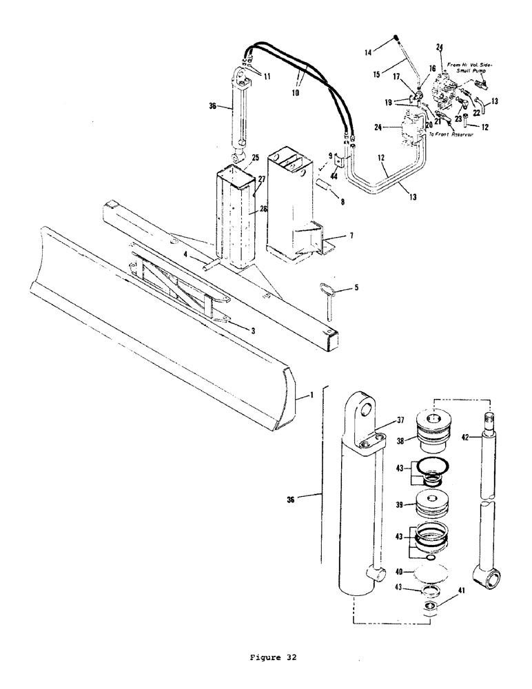 Схема запчастей Case P55 - (66) - STANDARD BACKFILL BLADE ATTACHMENT, CYLINDER ASSEMBLY 