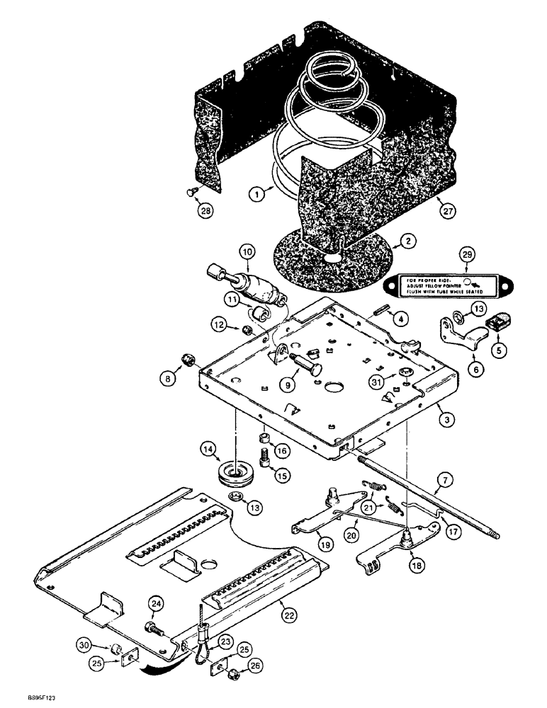 Схема запчастей Case 621B - (9-050) - SUSPENSION SEATS, BLACK (09) - CHASSIS/ATTACHMENTS