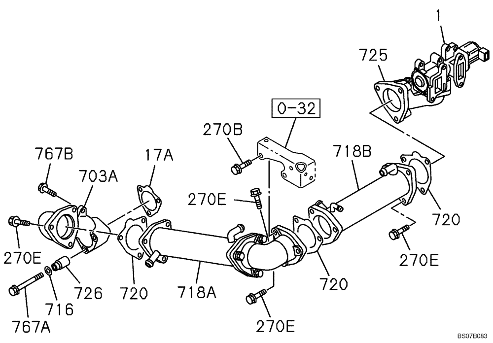Схема запчастей Case CX470B - (02-42) - EXHAUST GAS RECIRCULATION SYSTEM (02) - ENGINE