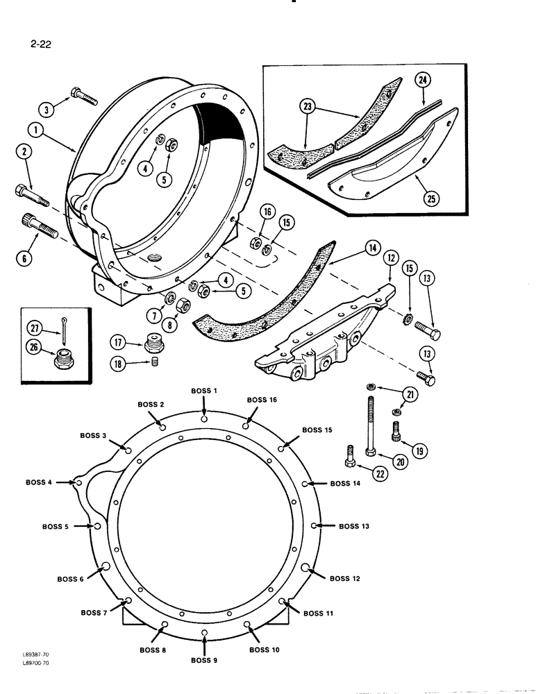 Схема запчастей Case W30 - (2-22) - FLYWHEEL HOUSING, 504BDT ENGINE (02) - ENGINE