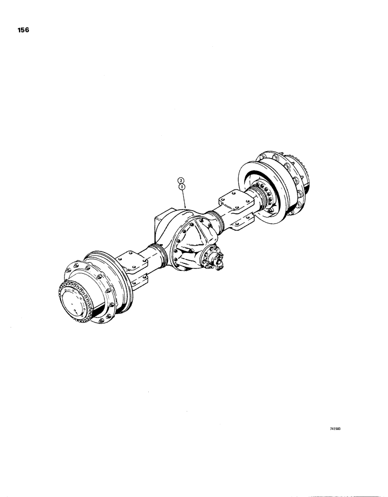 Схема запчастей Case W26B - (156) - FRONT AND REAR AXLE ASSEMBLIES (06) - POWER TRAIN