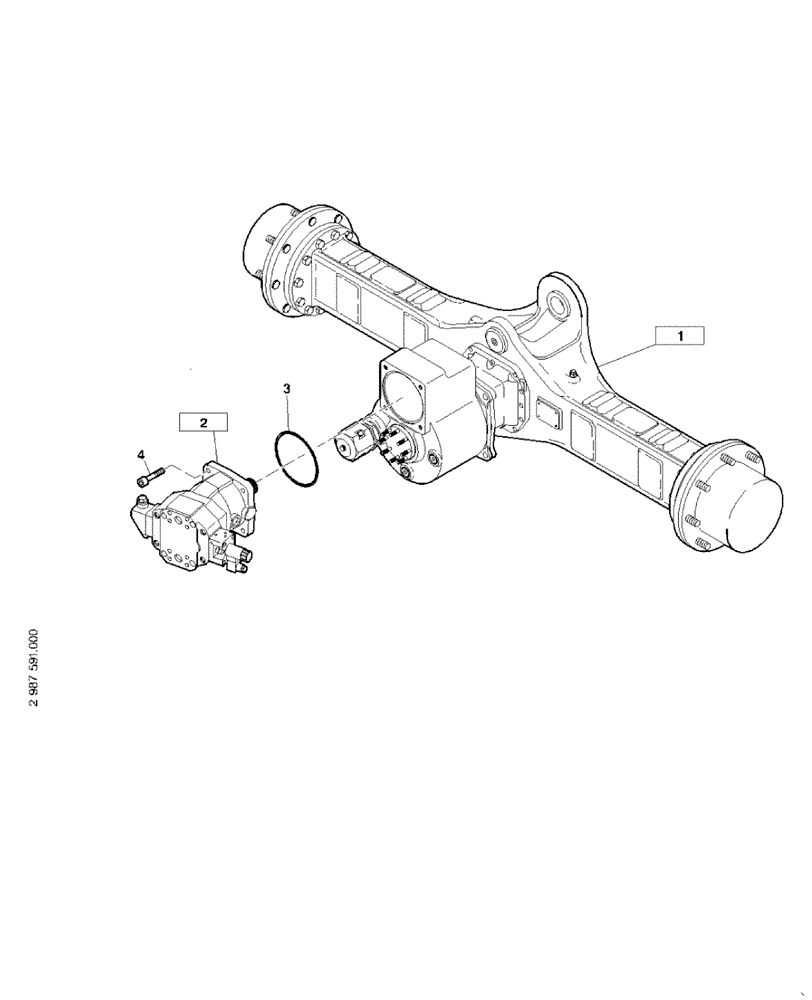 Схема запчастей Case 121E - (02.212[2988850000]) - REAR AXLE FAST GEAR SELF-LOCKING 35 KM/H (27) - REAR AXLE SYSTEM