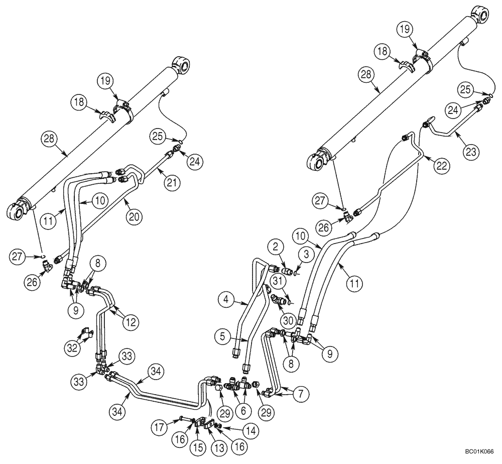 Схема запчастей Case 85XT - (08-01) - HYDRAULICS - LOADER LIFT (08) - HYDRAULICS
