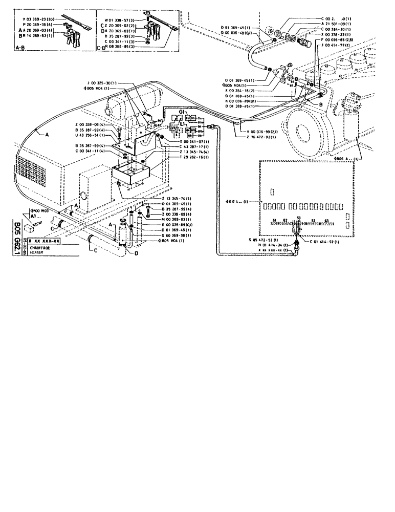 Схема запчастей Case 90BCL - (122) - HEATER (05) - UPPERSTRUCTURE CHASSIS