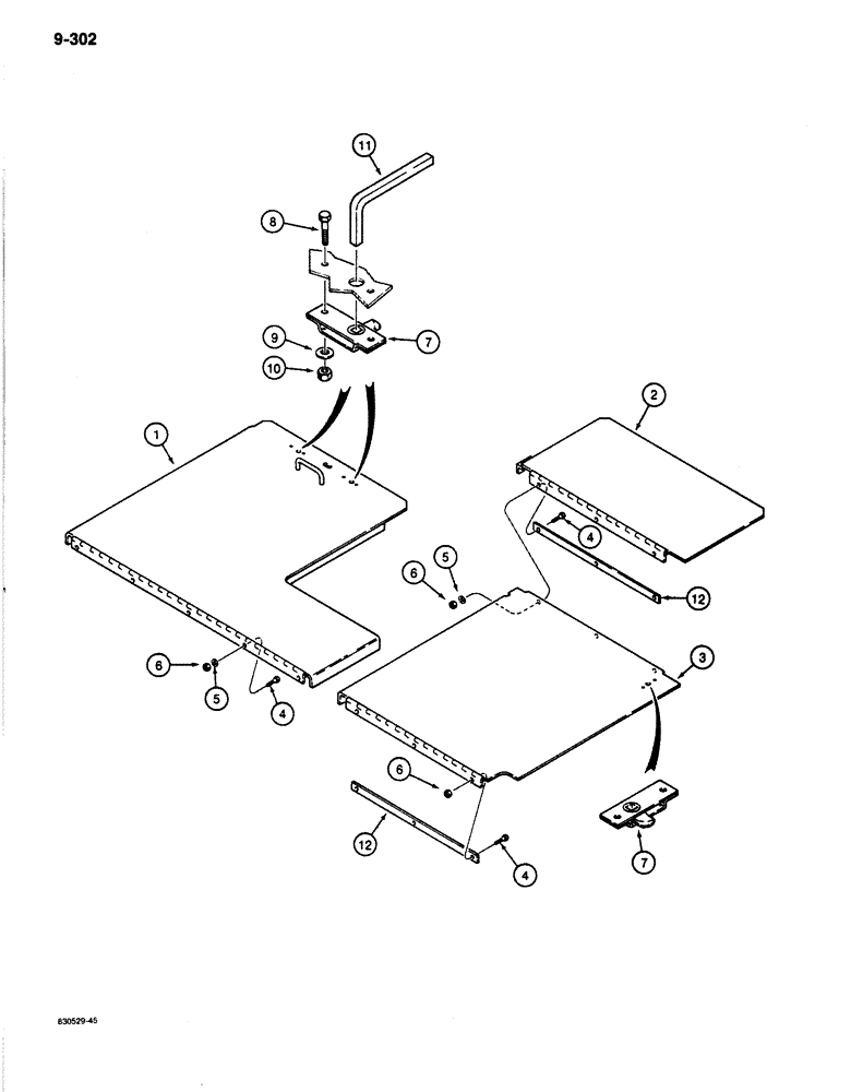 Схема запчастей Case 1080B - (9-302) - OPTIONAL SECURITY COVERS (09) - CHASSIS