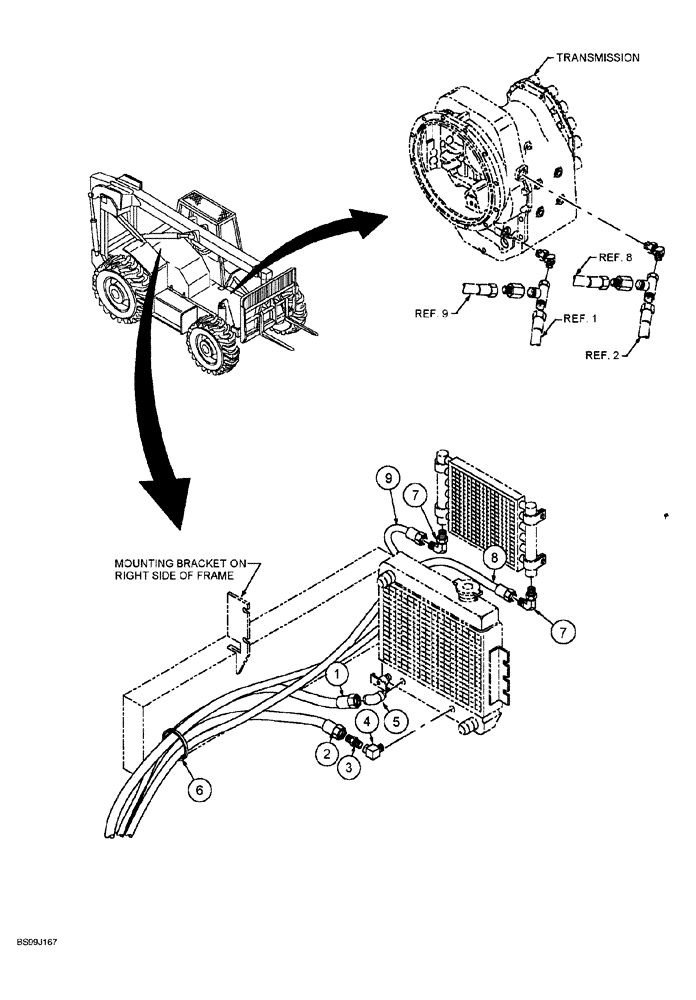 Схема запчастей Case 689G - (08-02) - COOLER HYDRAULICS (08) - HYDRAULICS