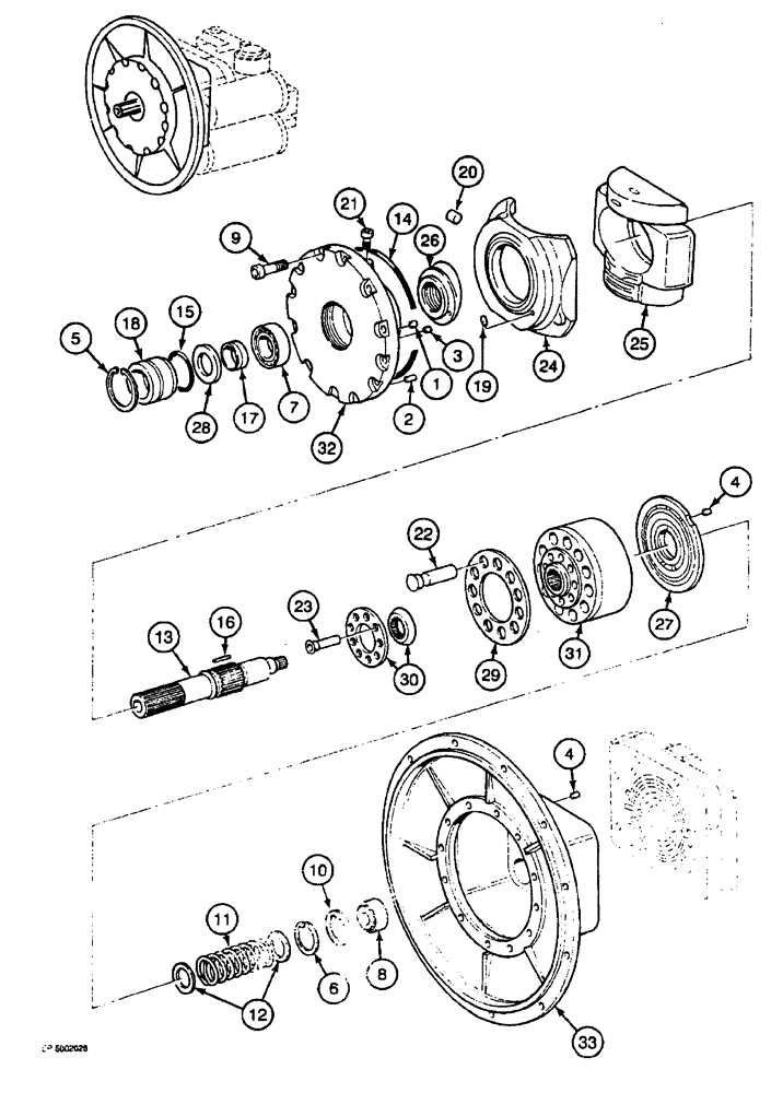 Схема запчастей Case 688 - (8-038) - HIGH PRESSURE HYDRAULIC PUMP (08) - HYDRAULICS