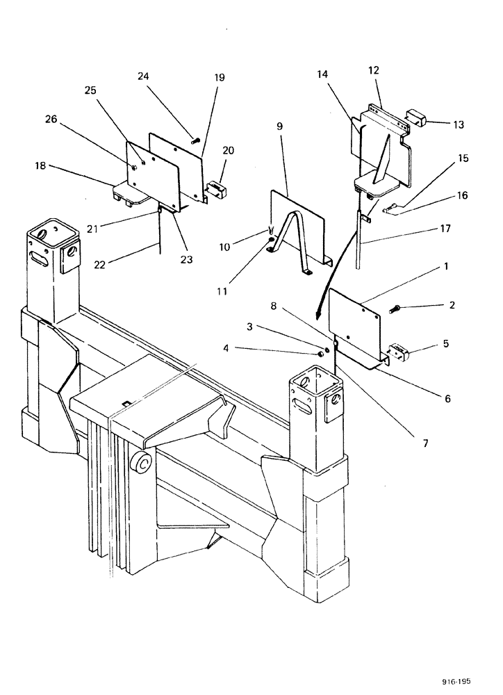 Схема запчастей Case 580F - (271A) - SIDE SHIFT BACKHOE REAR NUMBER PLATES (84) - BOOMS, DIPPERS & BUCKETS
