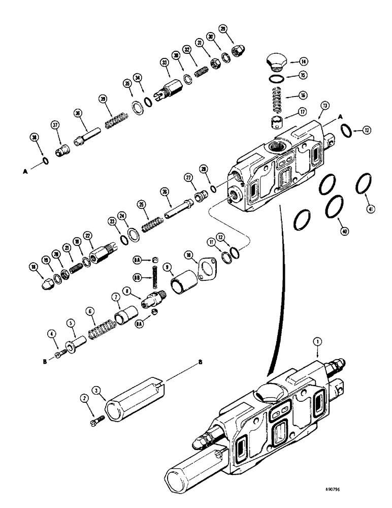 Схема запчастей Case 1150 - (248) - D48841 LOADER DUMP SECTION (07) - HYDRAULIC SYSTEM