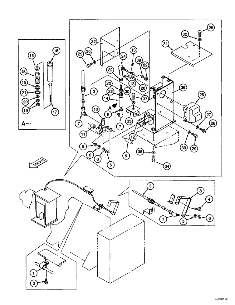 Схема запчастей Case 9010B - (3-010) - THROTTLE AND FUEL SHUTOFF CONTROLS, *P.I.N. DAC01#2001 AND AFTER (03) - FUEL SYSTEM