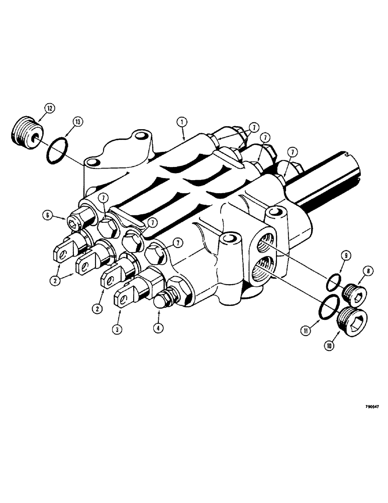 Схема запчастей Case 350 - (342) - R30045 EQUIPMENT VALVE - FOUR SPOOL (07) - HYDRAULIC SYSTEM