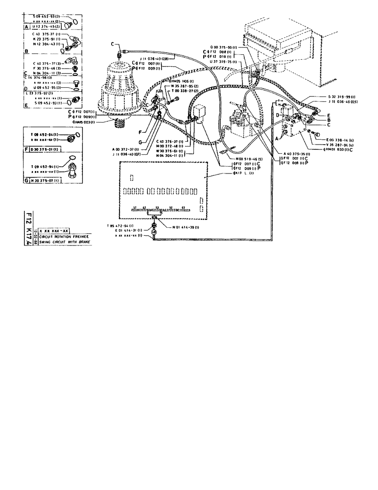 Схема запчастей Case 90BCL - (202) - SWING CIRCUIT WITH BRAKE (07) - HYDRAULIC SYSTEM