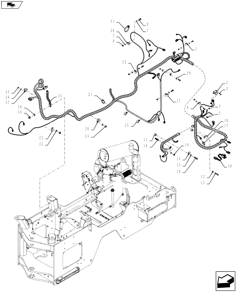 Схема запчастей Case 621F - (55.100.07[02]) - ENGINE HARNESS INSTALLATION (55) - ELECTRICAL SYSTEMS