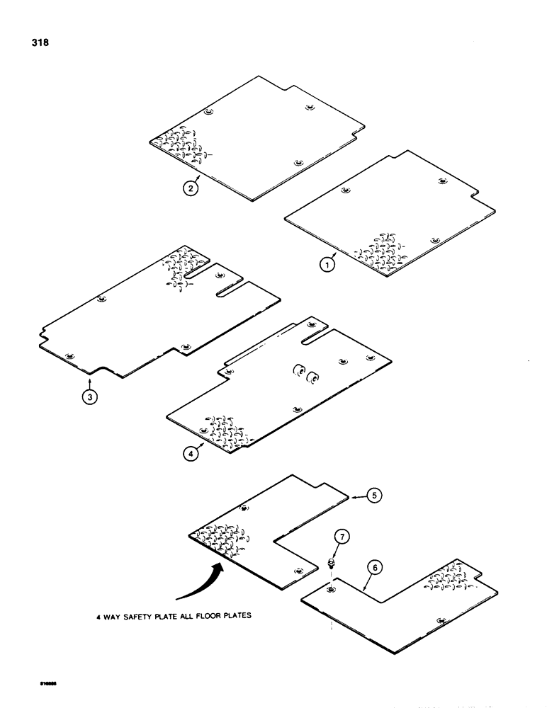 Схема запчастей Case 850C - (318) - FLOOR PLATES (05) - UPPERSTRUCTURE CHASSIS