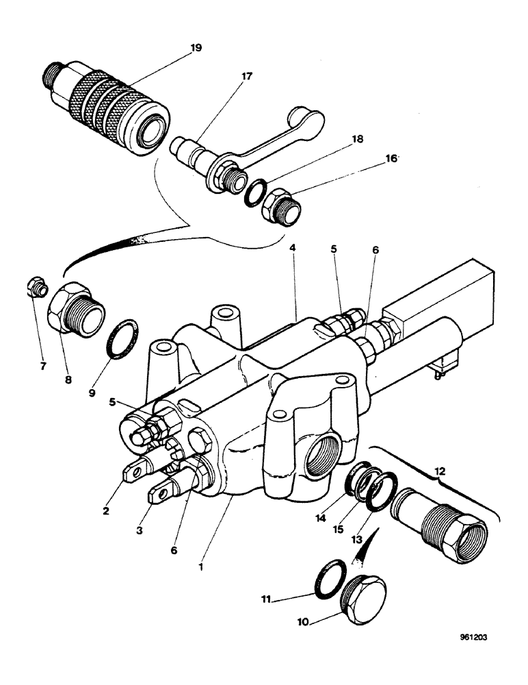 Схема запчастей Case 580G - (270) - LOADER CONTROL VALVE - TWO SPOOL (08) - HYDRAULICS