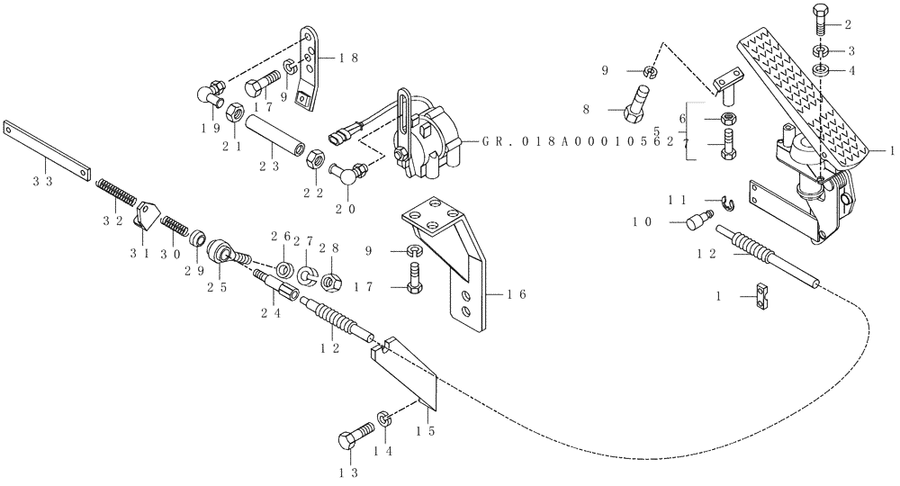 Схема запчастей Case 325 - (0.525/1[01]) - ACCELERATOR CONTROL (01) - ENGINE