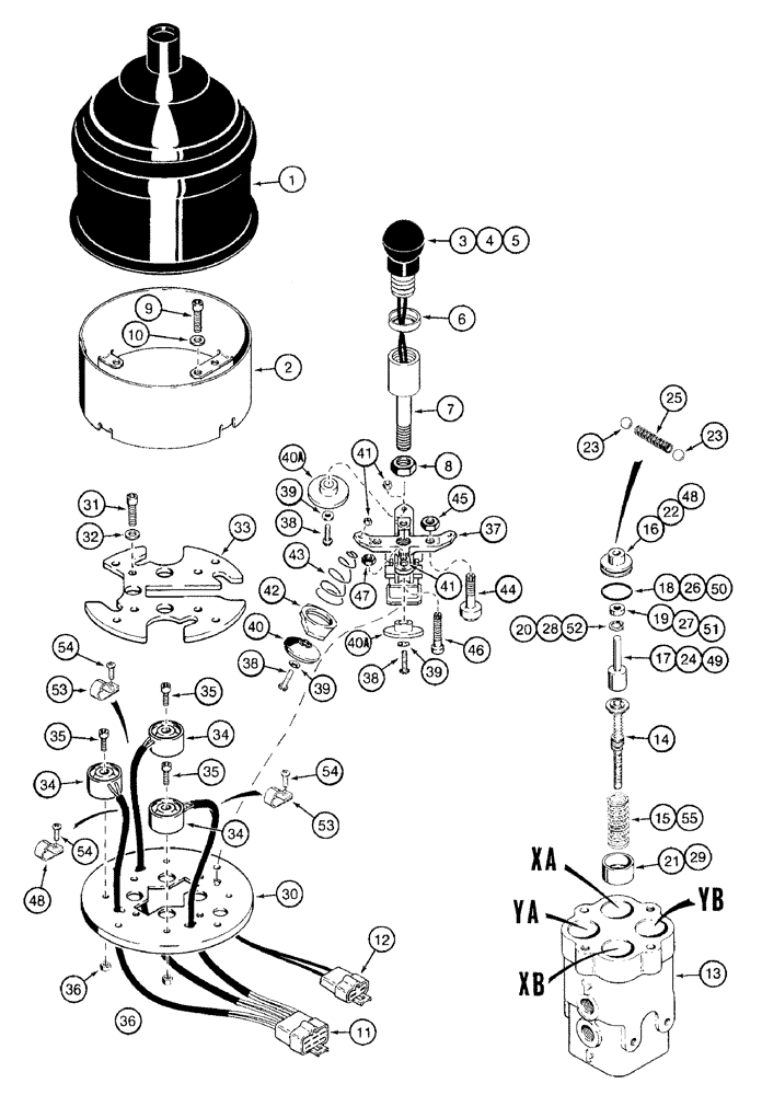 Схема запчастей Case 921B - (8-062) - SINGLE LEVER REMOTE CONTROL VALVE - 109508A1 (08) - HYDRAULICS