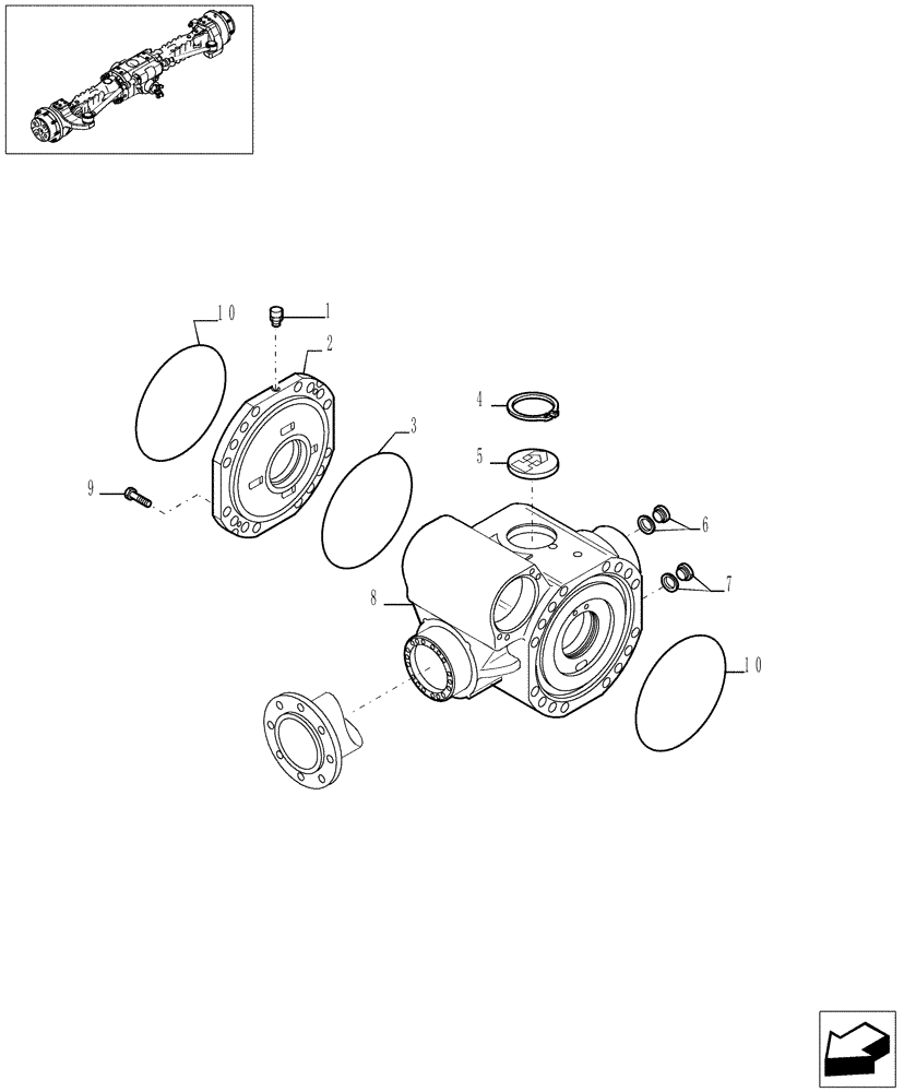 Схема запчастей Case TX1055 - (1.44.0[02]) - REAR AXLE - COMPONENTS (27) - REAR AXLE SYSTEM