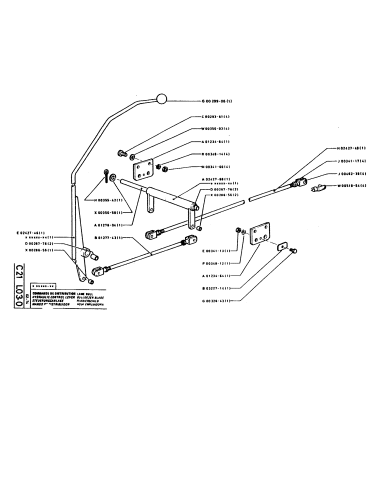 Схема запчастей Case GCK120 - (034) - HYDRAULIC CONTROL LEVER, BULLDOZER BLADE 