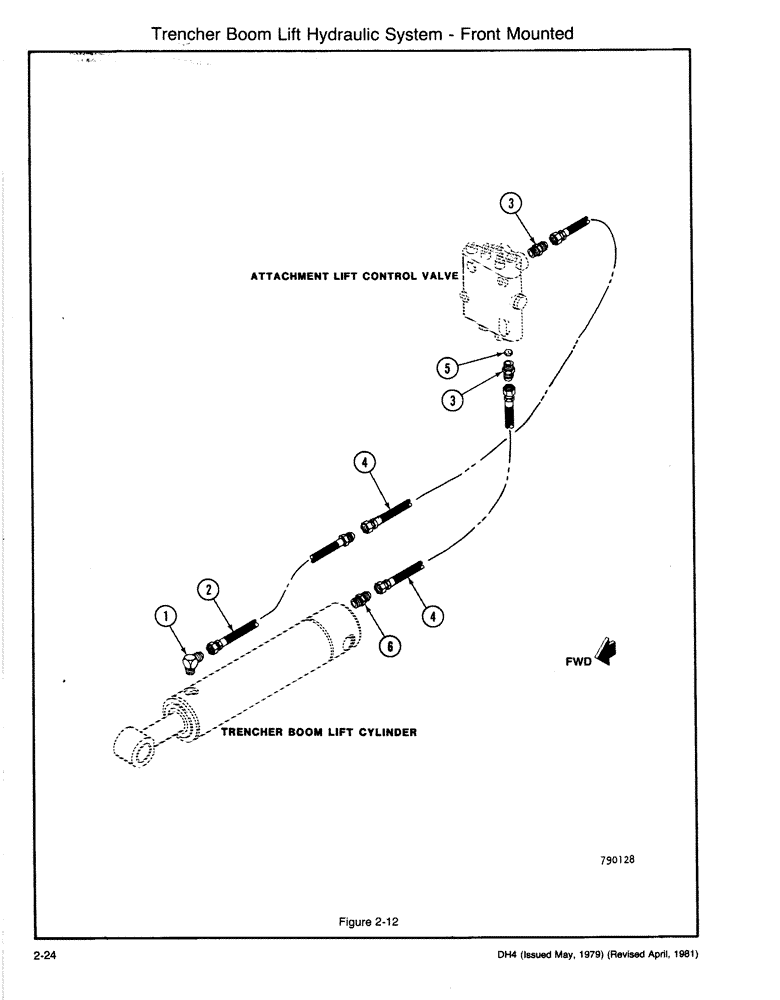 Схема запчастей Case DH4 - (2-24) - TRENCHER BOOM LIFT HYDRAULIC SYSTEM - FRONT MOUNTED (35) - HYDRAULIC SYSTEMS