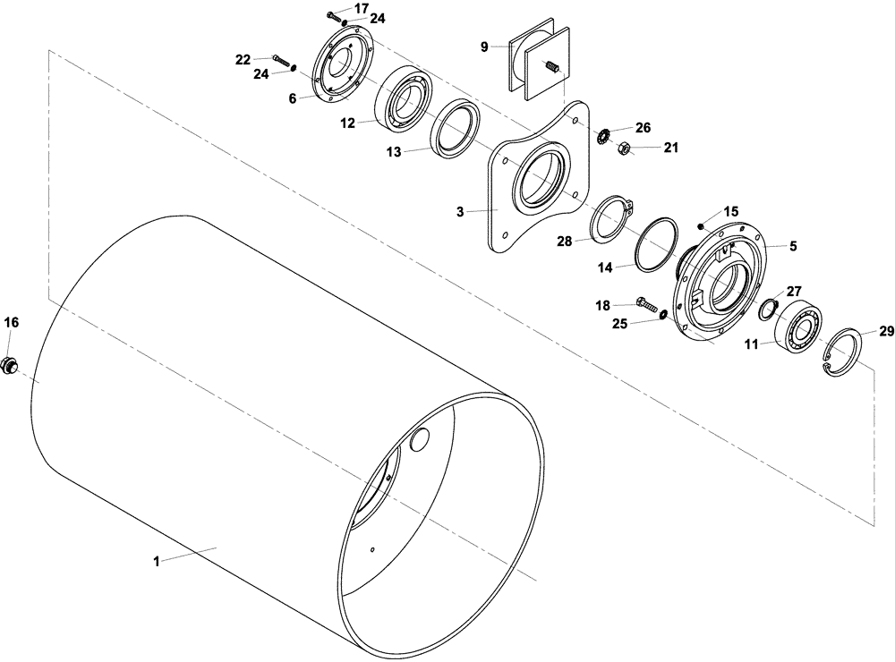 Схема запчастей Case DV201 - (12-1B/1[01]) - VIBRATORY - DRUM (12) - Chassis/Attachments