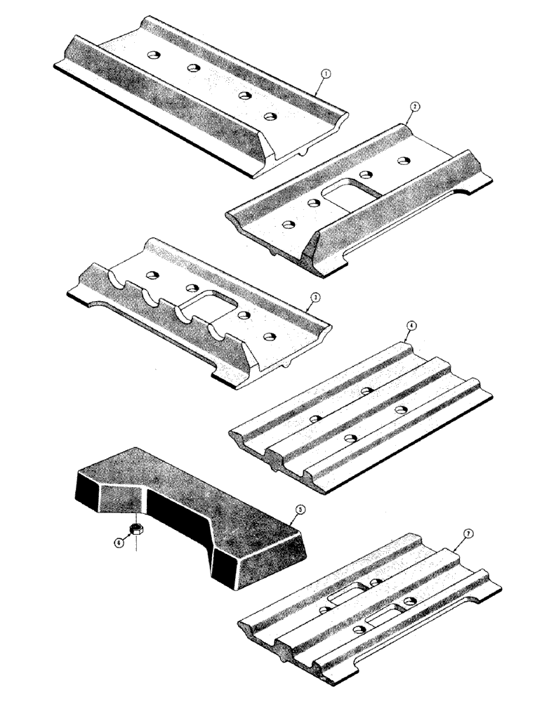 Схема запчастей Case 310 - (086) - TRACK SHOES (STANDARD AND OPTIONAL) (04) - UNDERCARRIAGE