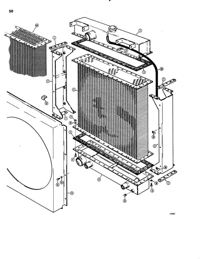 Схема запчастей Case 1150C - (050) - PERFEX RADIATORS (02) - ENGINE