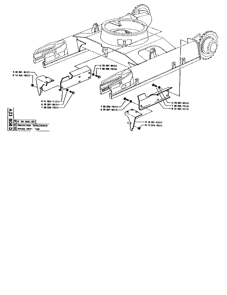 Схема запчастей Case 90BCL - (089) - PIPING PROTECTION (04) - UNDERCARRIAGE