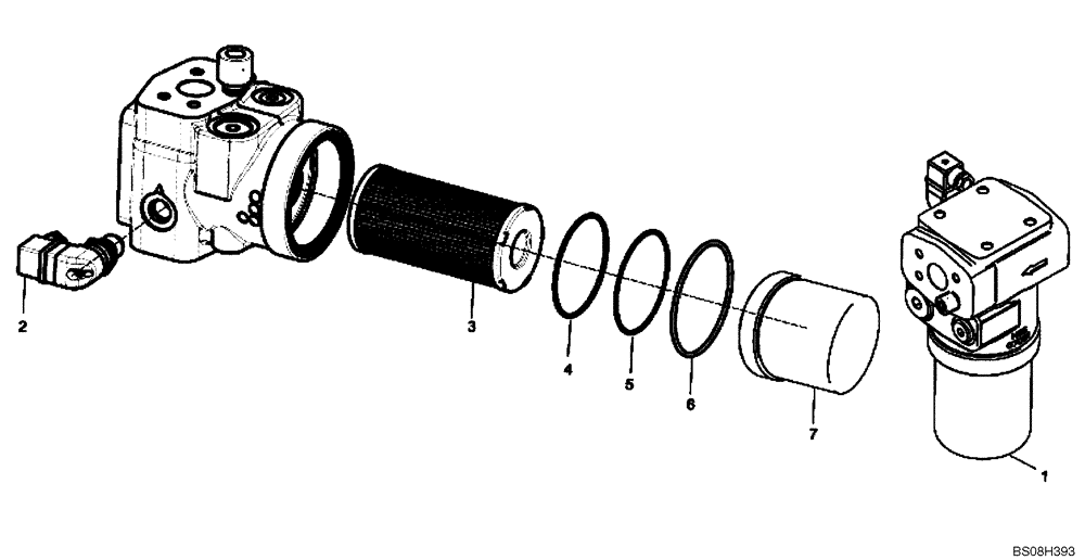 Схема запчастей Case 330B - (43K00000009[001]) - FILTER, STEERING W/DRY BRAKE (89500425470) (09) - Implement / Hydraulics / Frame / Brakes
