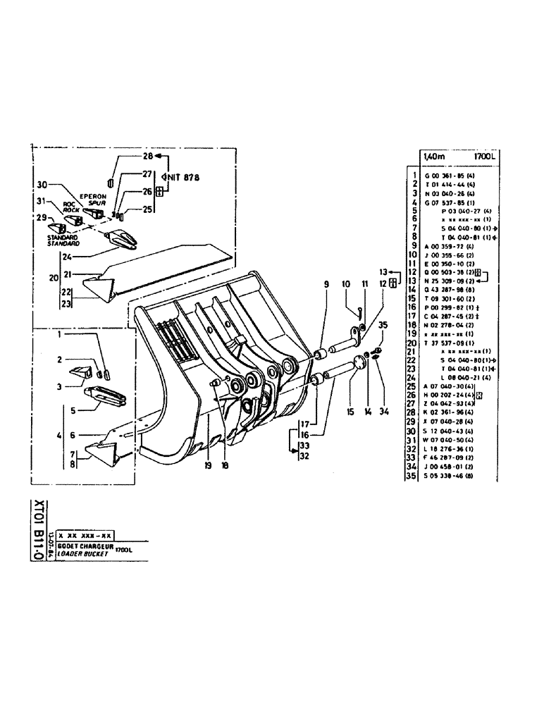 Схема запчастей Case 160CK - (331) - LOADER BUCKET (18) - ATTACHMENT ACCESSORIES