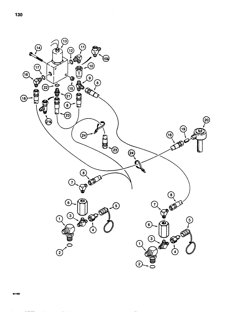 Схема запчастей Case 880D - (130) - TRACK BRAKE HYDRAULIC LINES, UPPER (04) - UNDERCARRIAGE