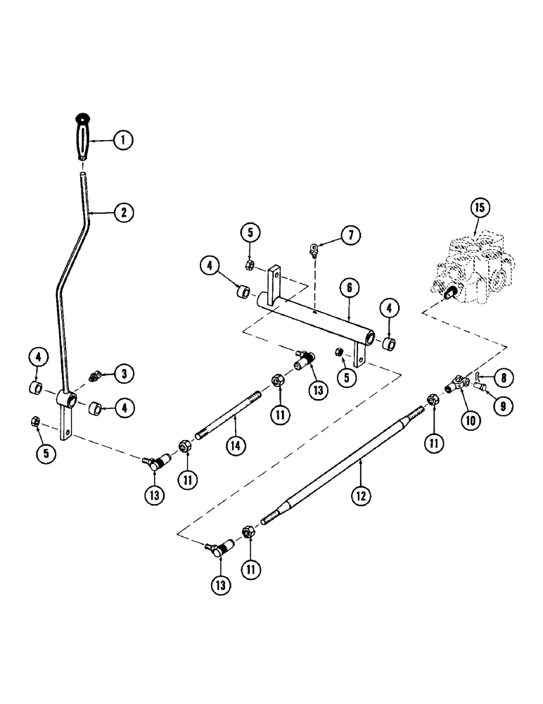 Схема запчастей Case 880 - (164) - LEVELER CONTROL AND LINKAGE (05) - UPPERSTRUCTURE CHASSIS